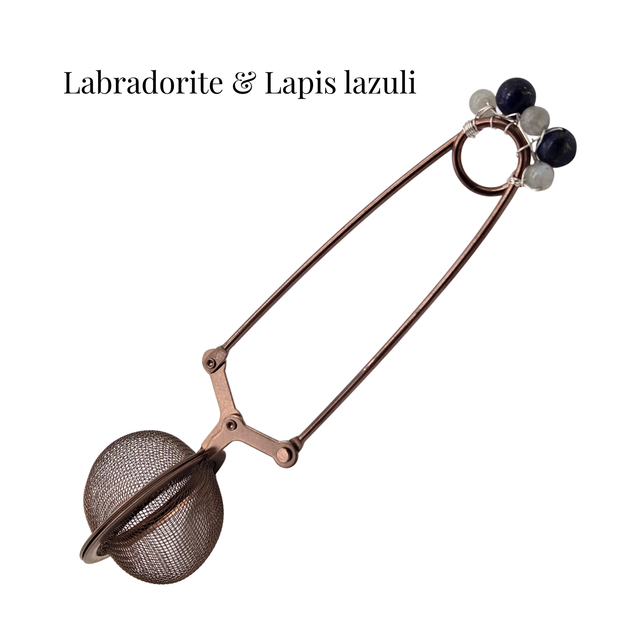 Labradorite & Lapis Lazuli Crystal Tea Strainer — Insight & Expression